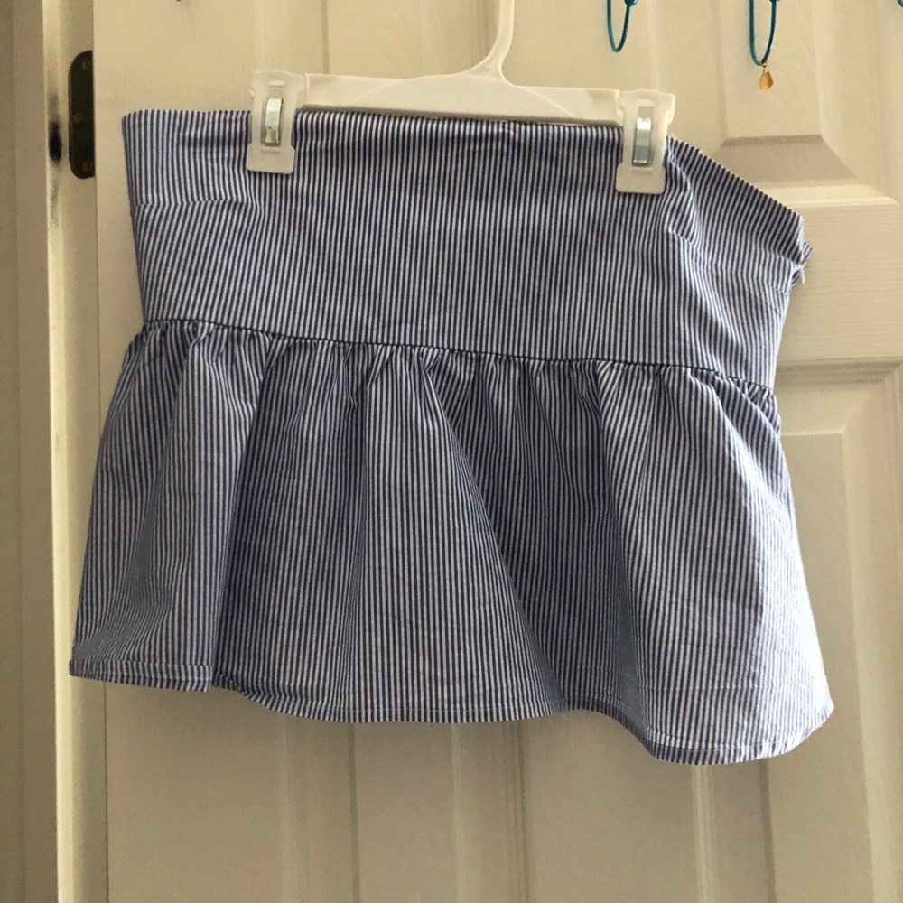 Striped, Strapless Tube Top